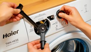 نصب اهرم تخلیه لباسشویی دوقلو حایر | راهنمای کامل تعمیر و تعویض